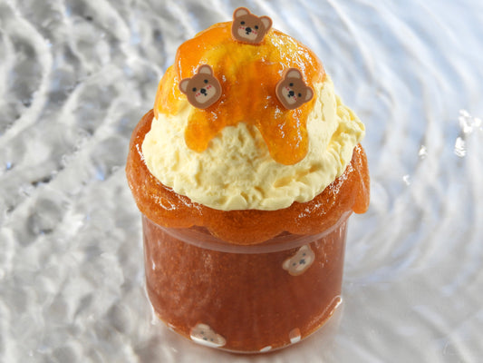 DIY Clay Slime "Caramel Teddy Dessert"