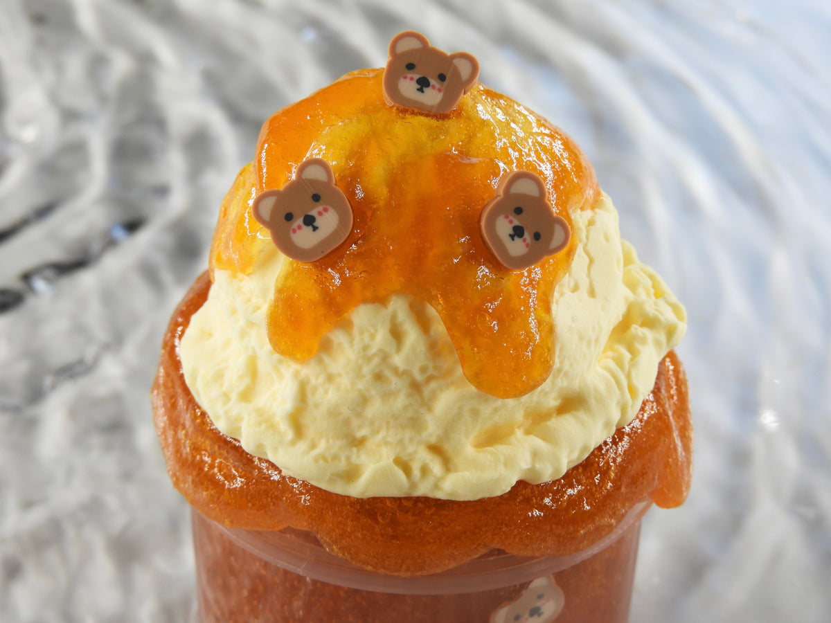 DIY Clay Slime "Caramel Teddy Dessert"